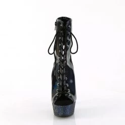 Pleaser New Arrivals BEJEWELED-1016-6 Black Holo Patent/Midnight Black Rhinestones