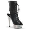 Pleaser BEJEWELED-1016-6 Black Faux Leather/Silver AB Rhinestones