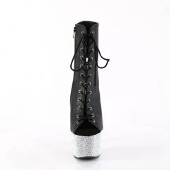 Pleaser BEJEWELED-1016-7 Black Faux Leather/Silver AB Rhinestones New Arrivals
