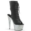 Pleaser BEJEWELED-1016-7 Black Faux Leather/Silver AB Rhinestones New Arrivals