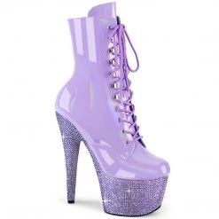 Pleaser BEJEWELED-1020-7 Lavender Holo Patent/Lavender Rhinestones