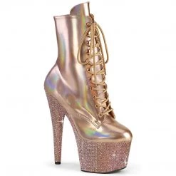 Pleaser BEJEWELED-1020-7 Rose Gold Holo Patent/Rose Gold AB Rhinestones