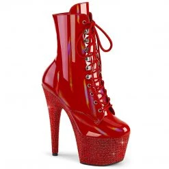 Pleaser BEJEWELED-1020-7 Red Holo Patent/Red Rhinestones