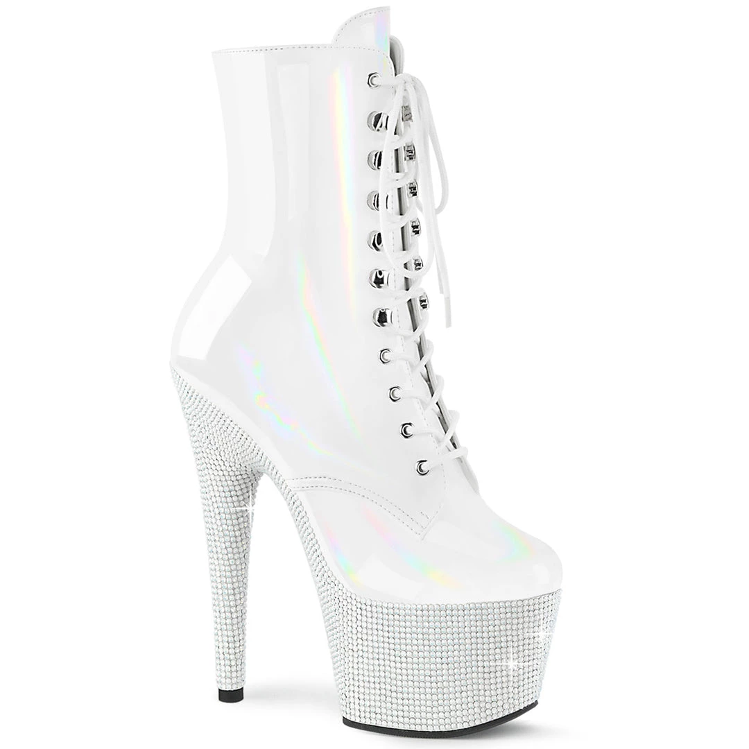 Pleaser BEJEWELED-1020-7 White Holo Patent/White Rhinestones 3 Pleaser BEJEWELED-1020-7 White Holo Patent/White Rhinestones