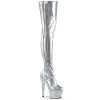 Pleaser New Arrivals BEJEWELED-3000-7 Silver Stretch Holo Patent/Silver AB Rhinestones
