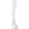 Pleaser BEJEWELED-3000-7 White Stretch Holo Patent/White Rhinestones