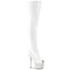Pleaser BEJEWELED-3011-7 White Stretch Holo Patent/White Rhinestones Upcoming Styles (Preview)