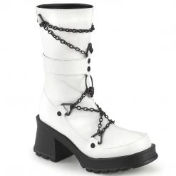 Demonia New Arrivals BRATTY-120 White Vegan Leather