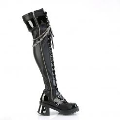 Demonia BRATTY-304 Black Stretch Vegan Leather Upcoming Styles (Preview)