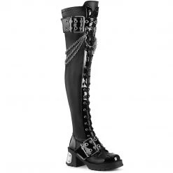 Demonia BRATTY-304 Black Stretch Vegan Leather Upcoming Styles (Preview)