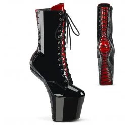 Pleaser Upcoming Styles (Preview) CRAZE-1040FH Black-Red Patent/Black Red