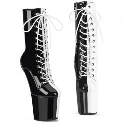 Pleaser CRAZE-1040TT Black-White Patent/Black-White
