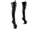 Pleaser CRAZE-3028 Black Stretch Patent/Black