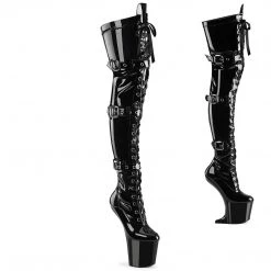 Pleaser CRAZE-3028 Black Stretch Patent/Black