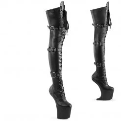 Pleaser Upcoming Styles (Preview) CRAZE-3028 Black Stretch Faux Leather/Black Matte