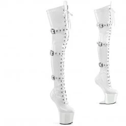Pleaser CRAZE-3028 White Stretch Patent/White Upcoming Styles (Preview)