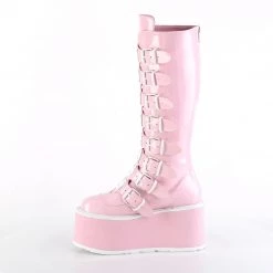 Demonia New Arrivals DAMNED-318 Baby Pink Holo Patent