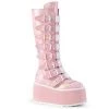 Demonia New Arrivals DAMNED-318 Baby Pink Holo Patent