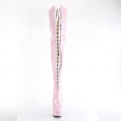 Pleaser DELIGHT-3027 Baby Pink -White Stretch Patent/Baby Pink