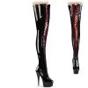 Pleaser DELIGHT-3027 Black-Red Stretch Patent/Black New Arrivals