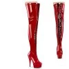 Pleaser New Arrivals DELIGHT-3027 Red-Black Stretch Patent/Red