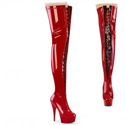 Pleaser New Arrivals DELIGHT-3027 Red-Black Stretch Patent/Red