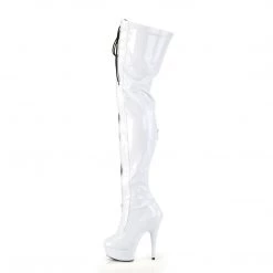 Pleaser New Arrivals DELIGHT-3027 White-Black Stretch Patent/White