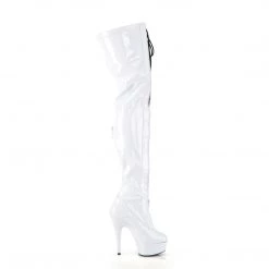 Pleaser New Arrivals DELIGHT-3027 White-Black Stretch Patent/White