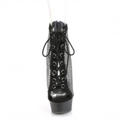 Pleaser Upcoming Styles (Preview) DELIGHT-600-33RM Black Faux Suede-Rhinestones Mesh/Black Matte