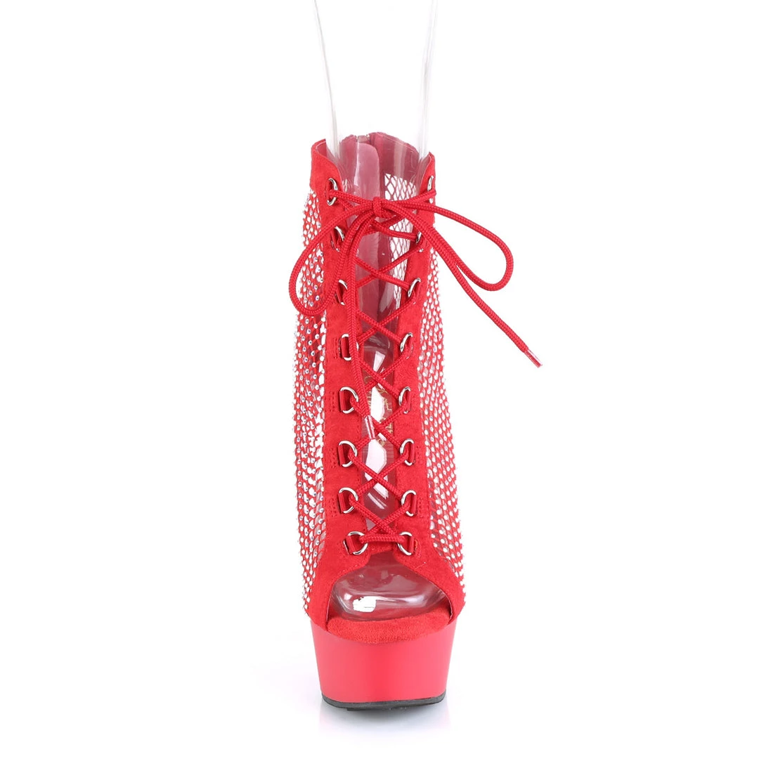 Pleaser DELIGHT-600-33RM Red Faux Suede-Rhinestones Mesh/Red Matte Upcoming Styles (Preview) 4 Pleaser DELIGHT-600-33RM Red Faux Suede-Rhinestones Mesh/Red Matte Upcoming Styles (Preview)