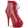 Pleaser DELIGHT-600-33RM Red Faux Suede-Rhinestones Mesh/Red Matte Upcoming Styles (Preview)