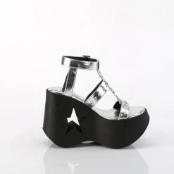 Demonia New Arrivals DYNAMITE-12 Silver Metallic Vegan Leather