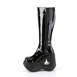 Demonia New Arrivals DYNAMITE-218 Black Patent-Black Multi Glitter