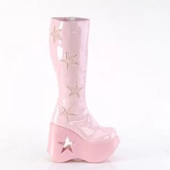 Demonia DYNAMITE-218 Baby Pink Patent-Baby Pink Multi Gliter