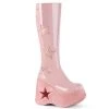Demonia DYNAMITE-218 Baby Pink Patent-Baby Pink Multi Gliter
