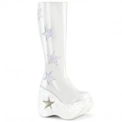 Demonia DYNAMITE-218 White Patent-White Multi Glitter