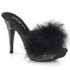 Fabulicious ELEGANT-401F Black Marabou-Faux Leather/Black Upcoming Styles (Preview)