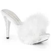 Fabulicious ELEGANT-401F White Marabou-Faux Leather/White