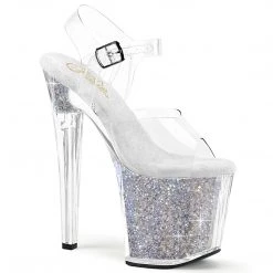 Pleaser ENCHANT-708RSI Clear / Clear -Silver AB Rhinestones
