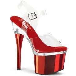 Pleaser ESTEEM-708 Clear / Clear -Red Chrome Upcoming Styles (Preview)