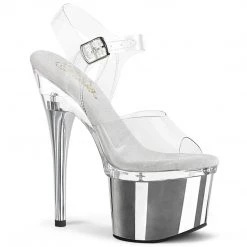 Pleaser ESTEEM-708 Clear / Clear -Silver Chrome