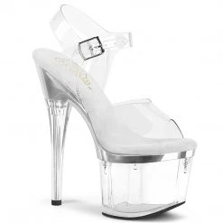 Pleaser ESTEEM-708 Clear /Silver Chrome- Clear