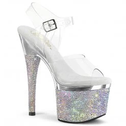 Pleaser ESTEEM-708DM Clear /Silver Chrome-Silver AB Rhinestones Upcoming Styles (Preview)