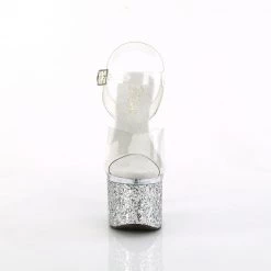 Pleaser ESTEEM-708LG Clear / Clear -Silver Glitter Upcoming Styles (Preview)
