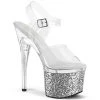 Pleaser ESTEEM-708LG Clear / Clear -Silver Glitter Upcoming Styles (Preview)