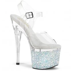 Pleaser ESTEEM-708LG Clear / Clear -White Multi Glitter Upcoming Styles (Preview)