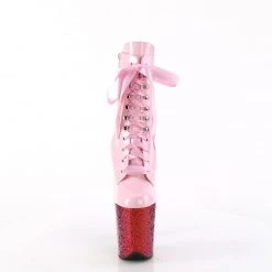 Pleaser FLAMINGO-1020HG Baby Pink Holo Patent/Rainbow Glitter