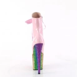 Pleaser FLAMINGO-1020HG Baby Pink Holo Patent/Rainbow Glitter