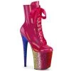 Pleaser FLAMINGO-1020HG Hot Pink Holo Patent/Rainbow Glitter Upcoming Styles (Preview)