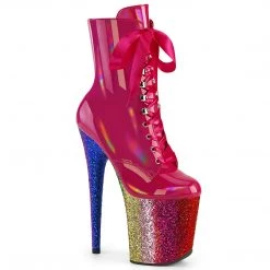 Pleaser FLAMINGO-1020HG Hot Pink Holo Patent/Rainbow Glitter Upcoming Styles (Preview)